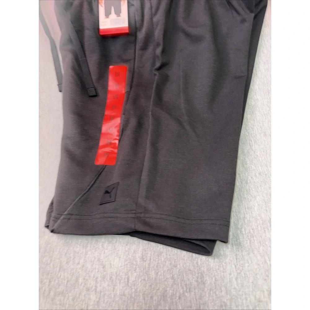 Puma Men's Black Sweat Shorts Size M Drawstring Athletic Lounge NWT